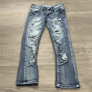 RGSTR Distressed Acid Wash Boys Blue Denim Jeans | Size 8